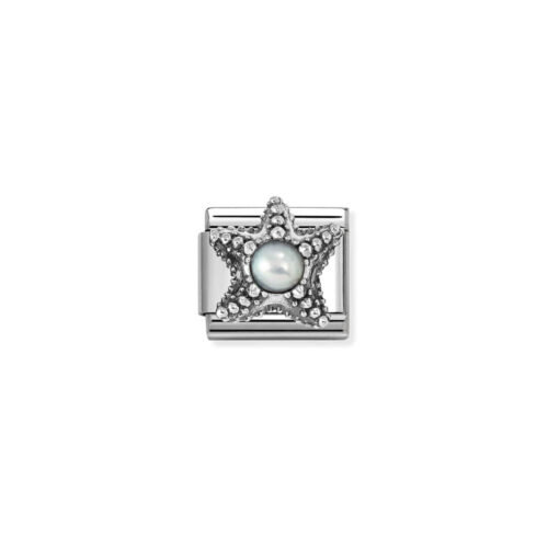 Nomination - Composable&trade;  Classic SYMBOLS WITH OS STONE in steel and 925 sterling sterling silver (09_White Pearl Starfish)