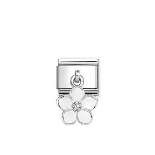 Nomination - Composable&trade;  Classic CHARMS steel, 925 sterling silver and enamel (22_WHITE Flower)