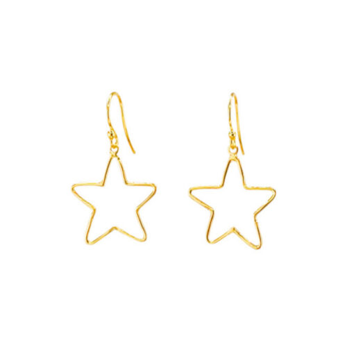 Susanne Friis Bjørner - Ørepynt med åpen stjerne i forgylt sølv