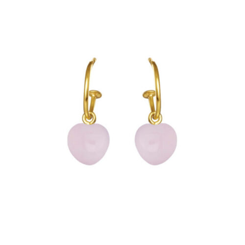 Susanne Friis Bjørner - Øreringer i forgylt sølv med hjerteformet krystall -NB! flere fargevalg