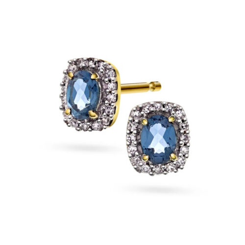 Pan Jewelry - Øredobber med diamanter 0,08 ct WP og topas