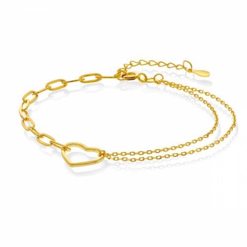 Arne Nordlie - Armbånd i forgylt sølv med hjerte