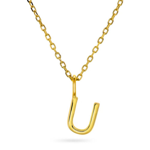 Pan Jewelry Trend - Letter smykke i 925 forgylt sølv U