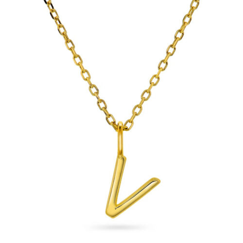 Pan Jewelry Trend - Letter smykke i 925 forgylt sølv V