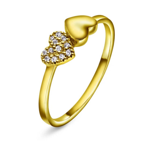 Pan Jewelry Classic - Twinkle heart ring i 925 forgylt sølv