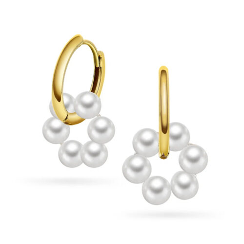 Pan Jewelry Classic - Harmoni øreringer i 925 forgylt sølv med ferskvannsperler
