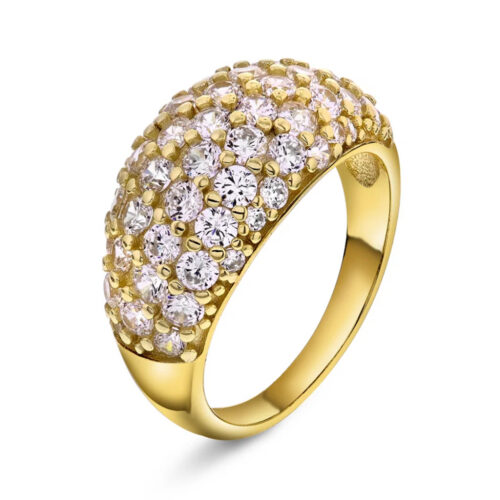 Pan Jewelry Glam - Shine ring i 925 forgylt sølv med hvite stener