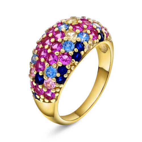 Pan Jewelry Glam - Shine ring i 925 forgylt sølv med stener