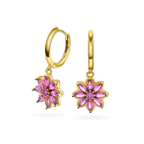 Pan Jewelry Glam - Luch øreringer i 925 forgylt sølv med blomst