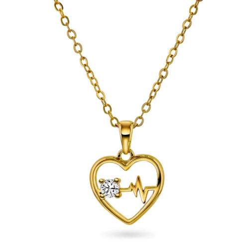 Pan Jewelry Classic - Hjertebank smykke i 925 forgylt sølv omriss