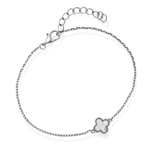 Pan Jewelry Trend - Kløver armbånd i 925 sølv med perlemor