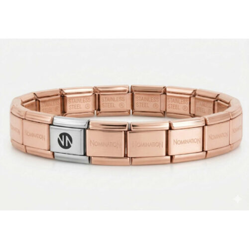 Nomination - Basearmbånd i roseforgylt rustfritt stål