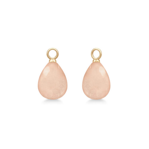 Julie Sandlau - Elina vedheng til ørepynt i 14k gult gull - Rosy Moonstone