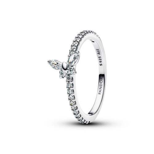 Pandora - Sommerfugl ring i sølv med cubic zirkonia