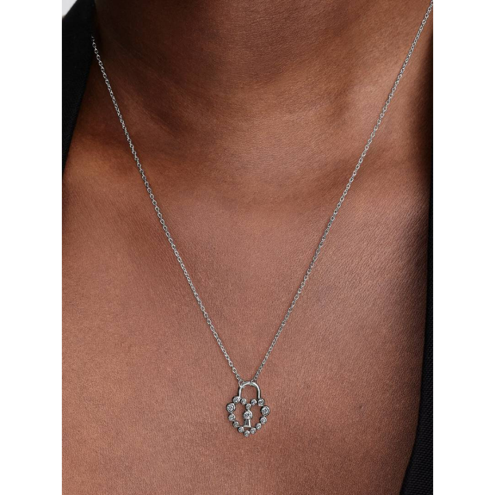 Pandora - Hjerteformet hengelås halssmykke i sølv med cubic zirkonia Pandora - Hjerteformet hengelås halssmykke i sølv med cubic zirkonia - Bilde 2