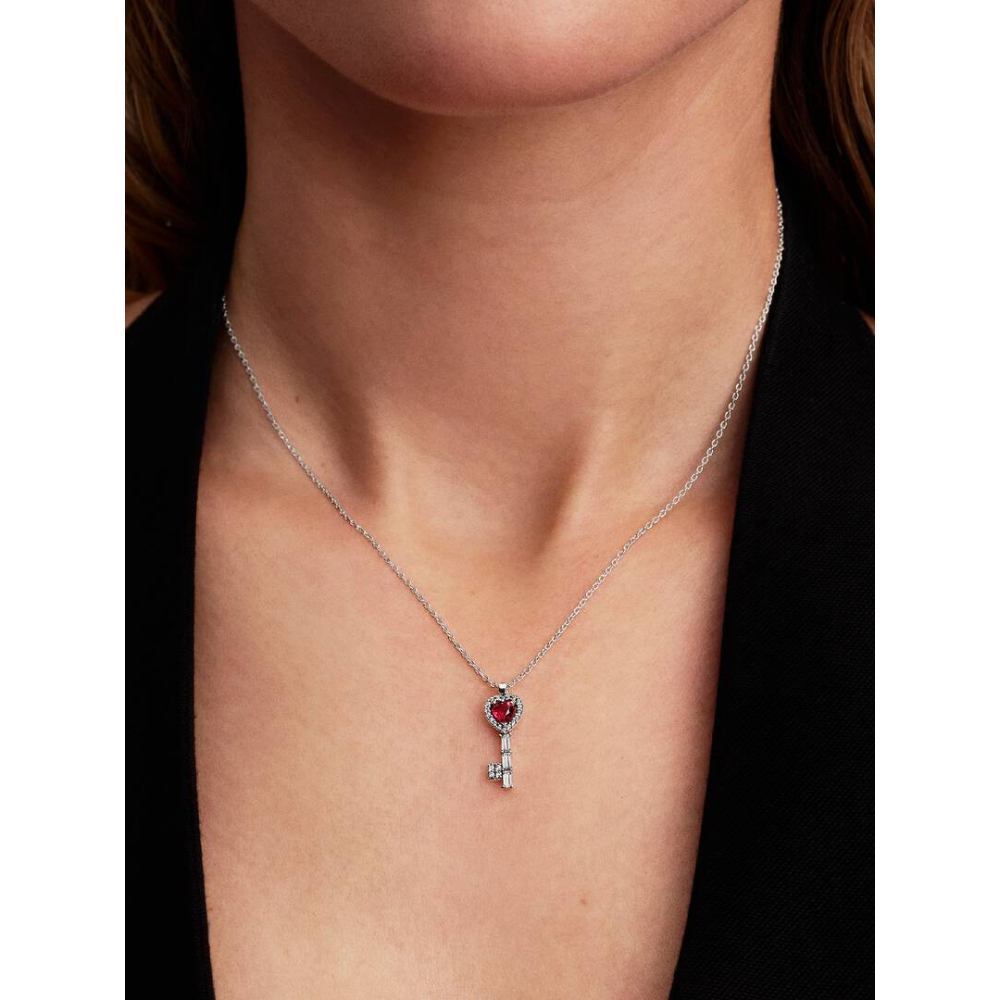 Pandora - Hjerte nøkkel halssmykke med rød krystall og cubic zirkonia Pandora - Hjerte nøkkel halssmykke med rød krystall og cubic zirkonia - Bilde 2