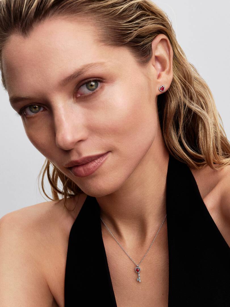 Pandora - Hjerte nøkkel halssmykke med rød krystall og cubic zirkonia Pandora - Hjerte nøkkel halssmykke med rød krystall og cubic zirkonia - Bilde 3