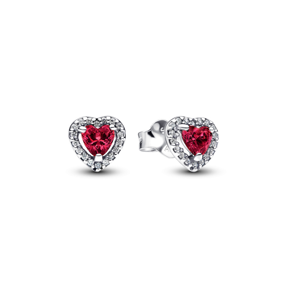 Pandora - Hevet hjerte ørepynt med rød krystall og cubic zirkonia Pandora - Hevet hjerte ørepynt med rød krystall og cubic zirkonia