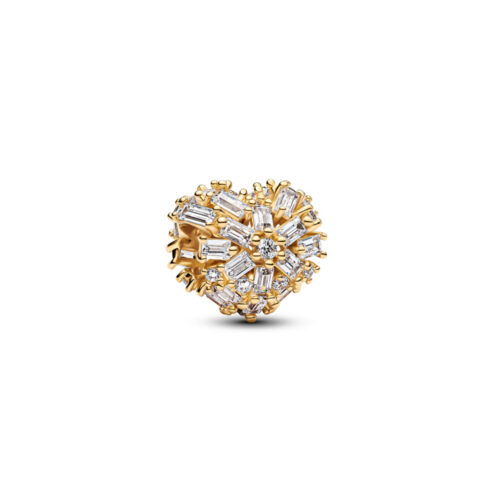 Pandora - Funklende Hjerte Charm med zirkonia og 14k forgylling