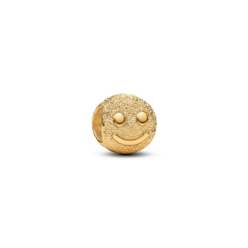 Pandora - Teksturert smilefjes mini 14k forgylling