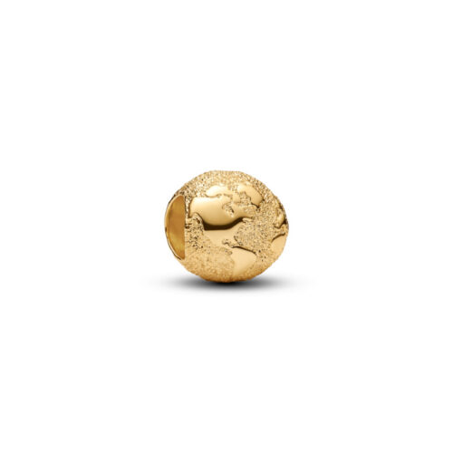 Pandora - Teksturert jordklode mini 14k forgylling