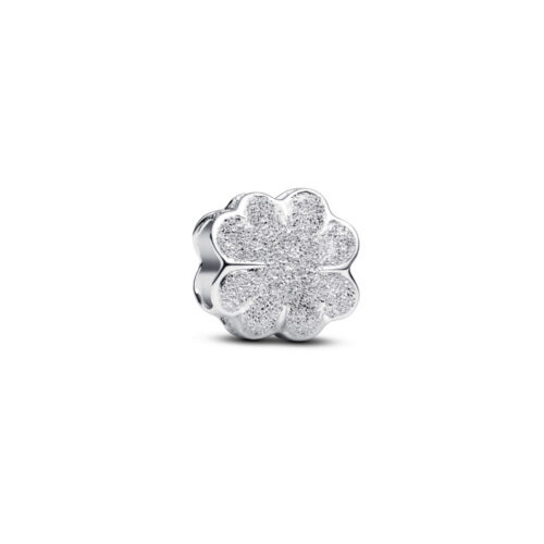 Pandora - Teksturert kløver mini charm i sølv