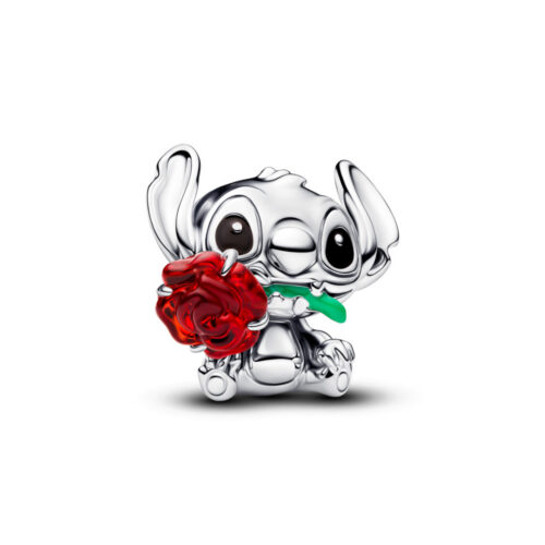Pandora - Disney Stitch med rose i Murano glass og emalje
