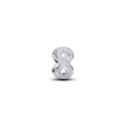 Pandora - Teksturert evighetstegn mini charm i sølv