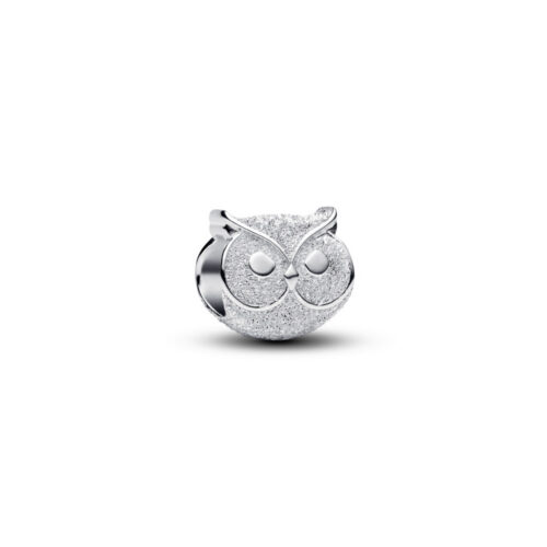 Pandora - Teksturert ugle mini charm i sølv