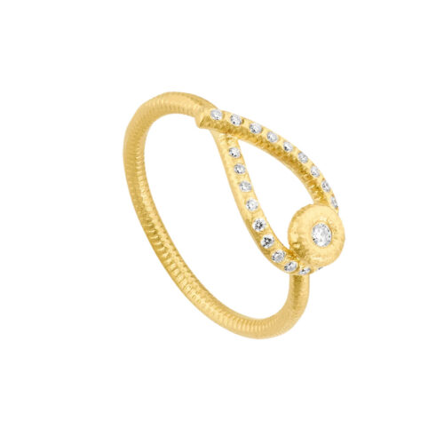 Dulong - Kharisma ring i 18k gult gull med 23 brilliant-cut diamanter