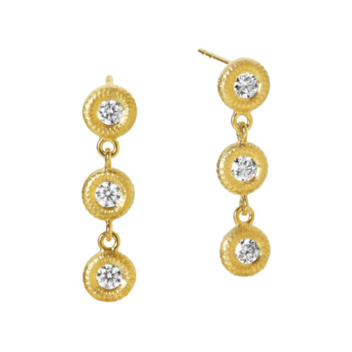 Dulong - Glory Trio ørepynt i 18k gult gull med brillianter - Large