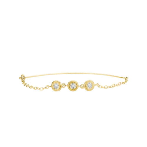 Dulong - Glory Bow armbånd i 18k gult gull med 3 diamanter