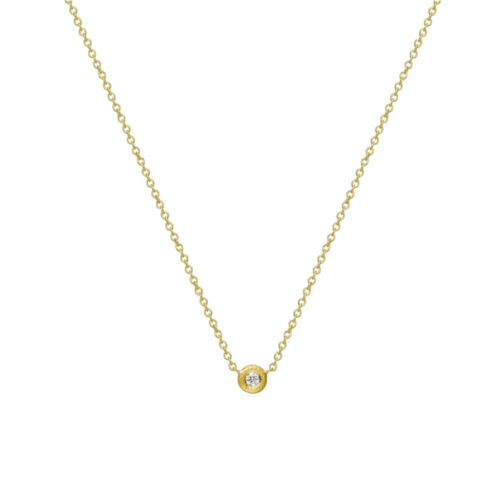 Dulong - Glory Solitaire halssmykke i gult gull med diamant