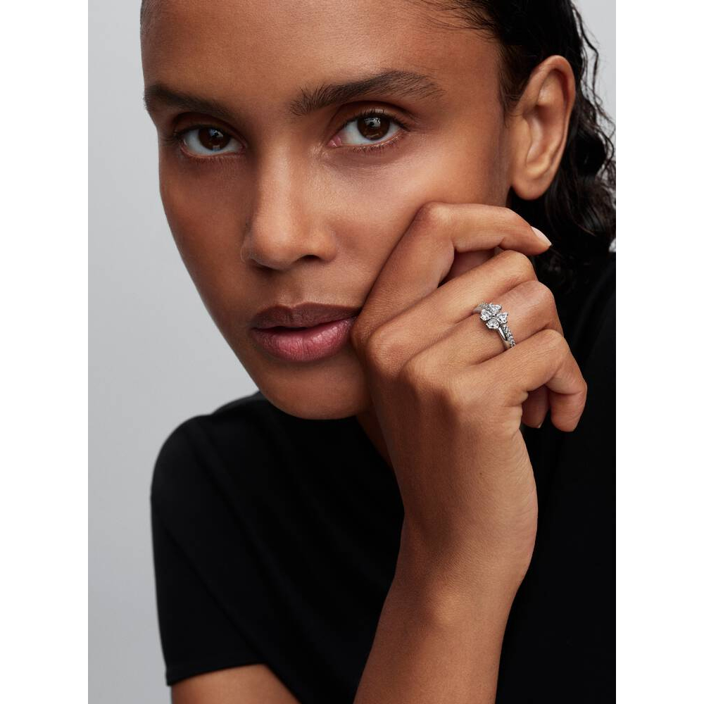 Pandora - Delbar ring med glittrande lykkekløver i sølv og cubic zirkonia - Bilde 4