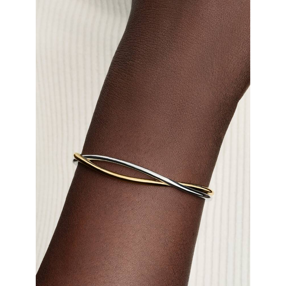 Pandora -Tvinnet tofarget åpen armring i sølv og 14k forgylling Pandora -Tvinnet tofarget åpen armring i sølv og 14k forgylling - Bilde 3