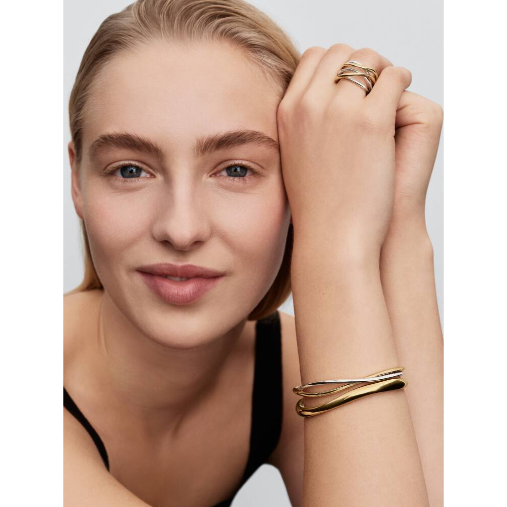 Pandora -Tvinnet tofarget åpen armring i sølv og 14k forgylling Pandora -Tvinnet tofarget åpen armring i sølv og 14k forgylling - Bilde 4