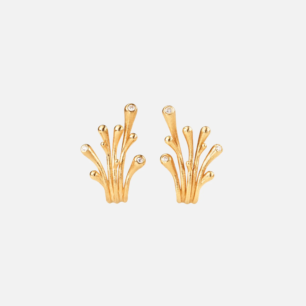OLE LYNGGAARD COPENHAGEN - BoHo Earclips small i 18 k gult gull med 0,06 ct TW. VS OLE LYNGGAARD COPENHAGEN - BoHo Earclips small i 18 k gult gull med 0,06 ct TW. VS