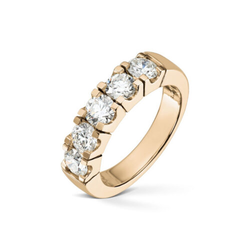 Diamonds by Frisenberg - Diamantring i 14k gult gull med 5x0,40ct diamanter, ialt 2,00 ct TW/SI1