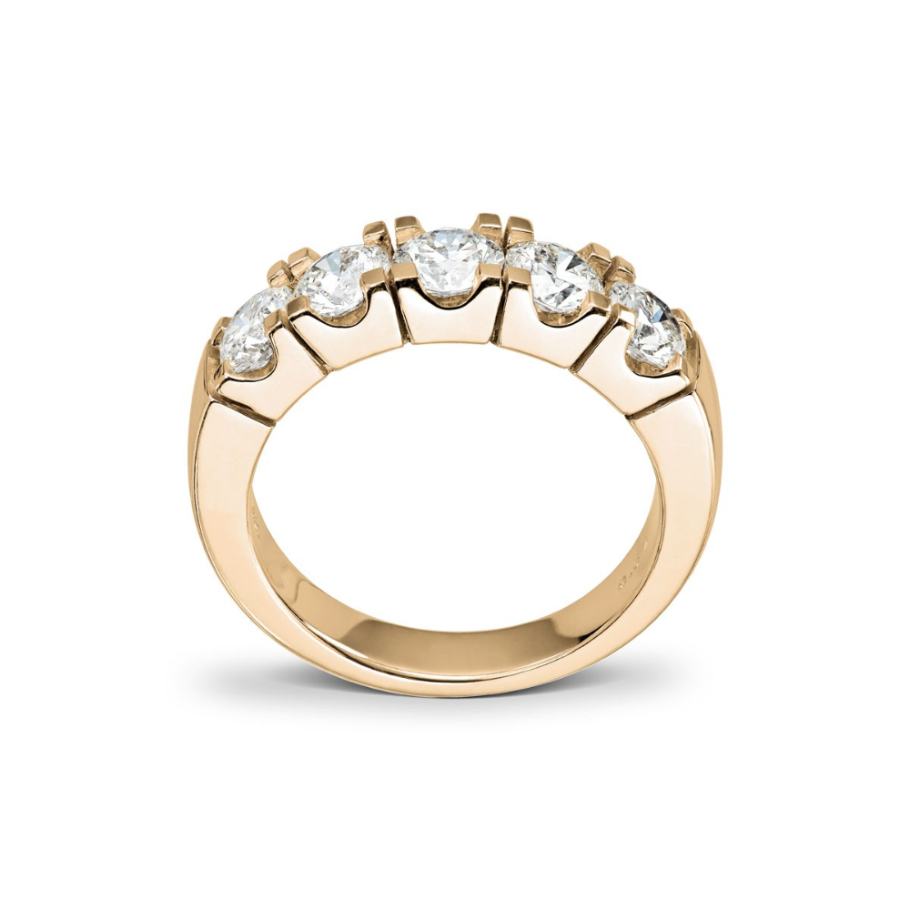 Diamonds by Frisenberg - Diamantring i 14k gult gull med 5x0,40ct diamanter, ialt 2,00 ct TW/SI1 Diamonds by Frisenberg - Diamantring i 14k gult gull med 5x0,40ct diamanter, ialt 2,00 ct TW/SI1 - Bilde 2