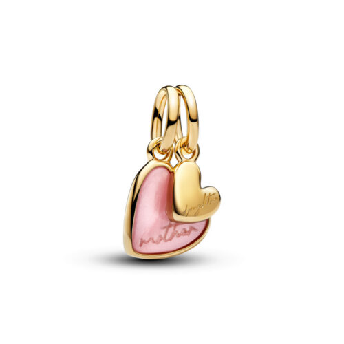 Pandora - Rosa Delbar Mor og Datter Hengende Charm i 14k forgylling
