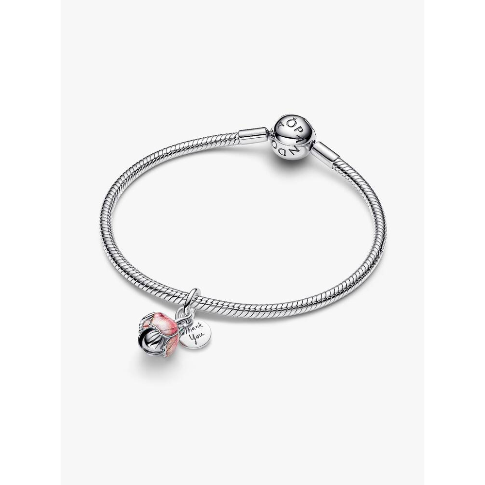 Pandora - Tofarget Utsprunget Blomst Hengende Charm i sølv Pandora - Tofarget Utsprunget Blomst Hengende Charm i sølv - Bilde 3