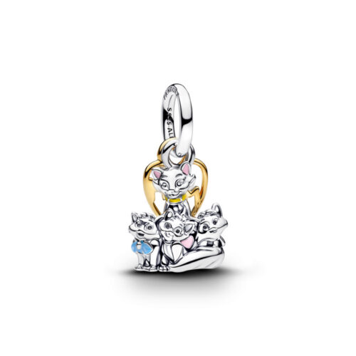 Pandora - Disney Aristocats Duchess & Kittens Hengende Charm i sølv og 14k forgylling