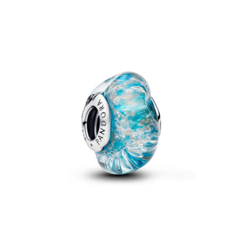 Pandora - Turkis Muranoglass og Glitter Charm