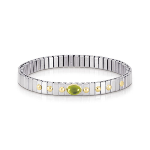 Nomination - Extension Stretch Bracelet with Oval Hard Stone, Peridot