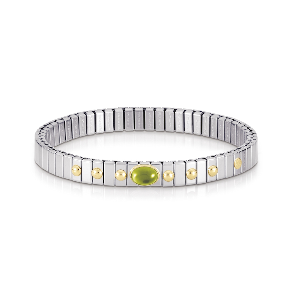 Nomination - Extension Stretch Bracelet with Oval Hard Stone, Peridot Nomination - Extension Stretch Bracelet with Oval Hard Stone, Peridot