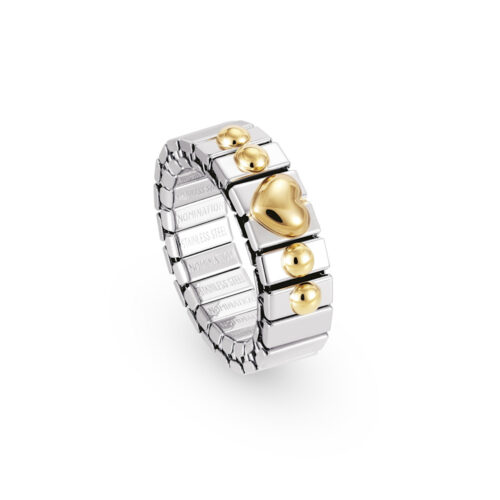 Nomination - Extension Stretch Ring with Gold Heart