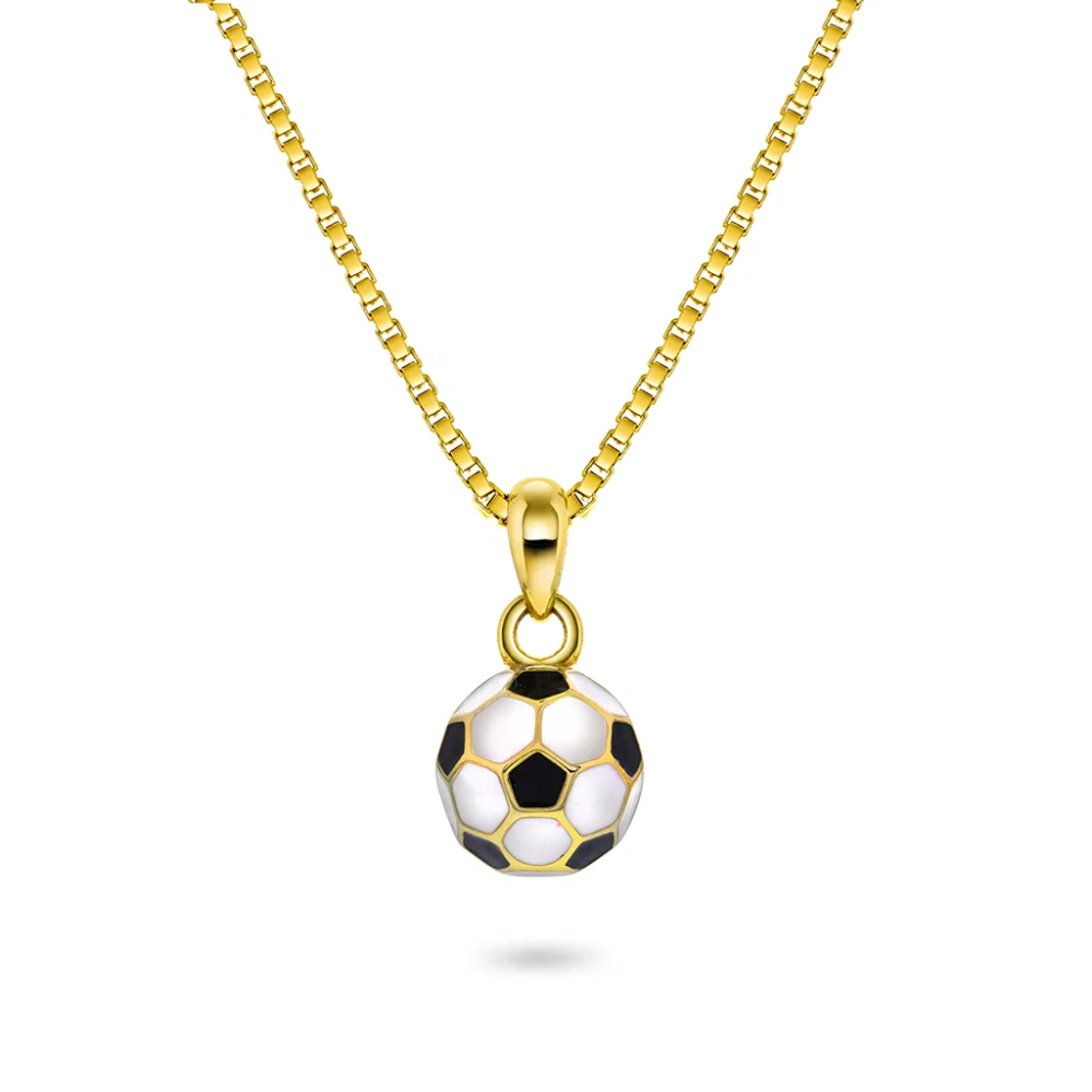Prins & Prinsesse - Fotball halssmykke i forgylt sølv Prins & Prinsesse - Fotball halssmykke i forgylt sølv