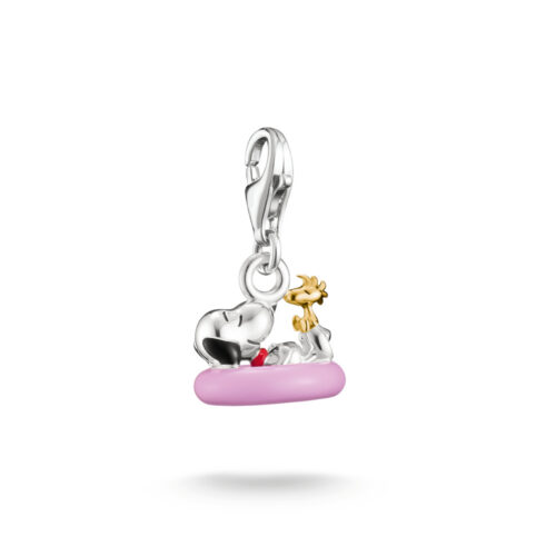 Thomas Sabo - Charm/anheng i sølv med - Peanuts™ Snoopy med Woodstock i badering – Original