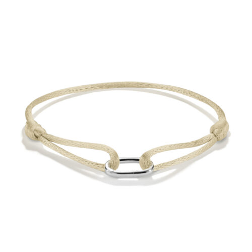 Thomas Sabo - Sølvfarget tekstilarmbånd Beige Connect