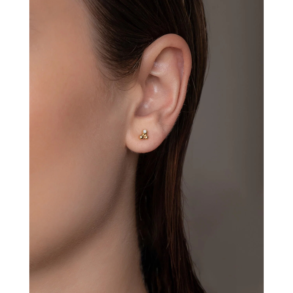 Dulong - Delphis mini ørestikk i 18k gult gull med diamanter Dulong - Delphis mini ørestikk i 18k gult gull med diamanter - Bilde 2